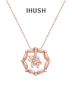ihush俏物悄语花环蔷薇独角兽锁骨项链女生日礼物两种戴法小众潮