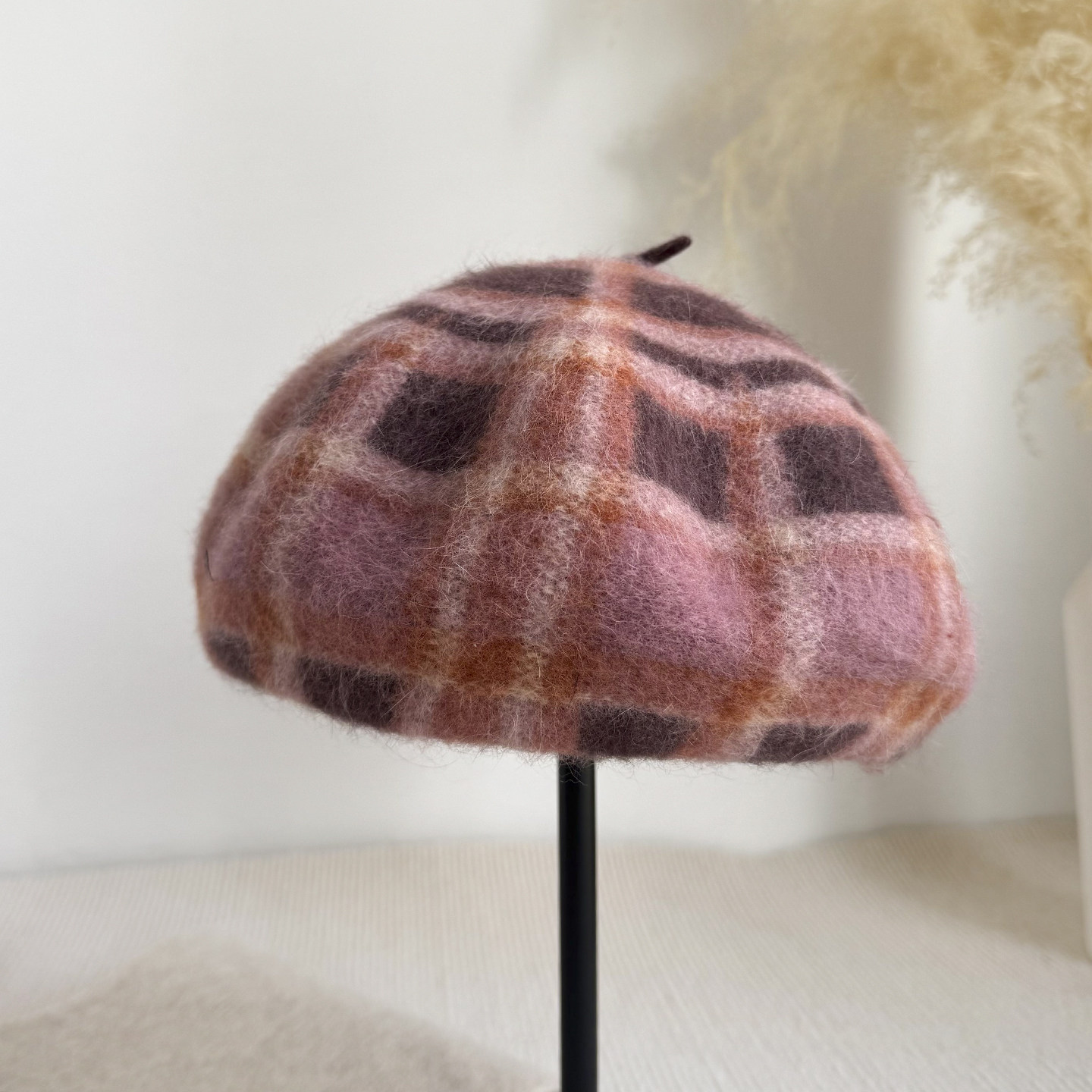 秋冬新款时尚兔羊毛混纺复古格纹贝雷帽子保暖画家帽显脸小蓓蕾帽,服饰配件/皮带/帽子/围巾,帽子,淘宝优惠券,粉丝福利购,淘宝优惠卷