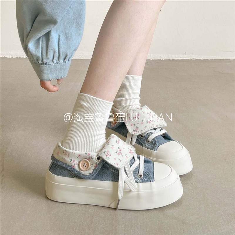 夏季薄款一脚蹬帆布鞋女款新款百搭小白鞋休闲板鞋潮