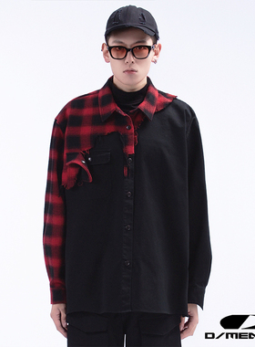 DMENSION23SS拼接袖子层次感解构破坏衬衫外套男女同款