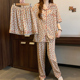 新款 复古休闲高级花卉印花满印睡衣春秋套装 薄款 小众家居服可外穿