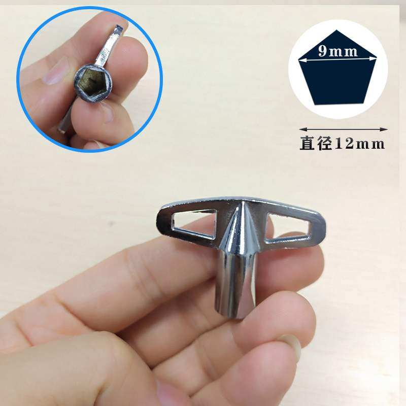 户外小区防盗带钥匙水龙头内五角钥匙开关带锁五边形水嘴通用4分