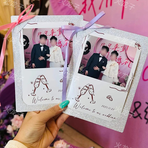 photobooth背卡拍立得婚礼装饰卡