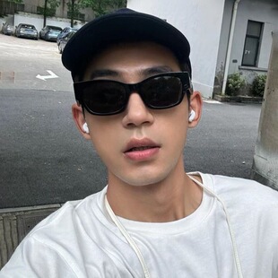 美式 方框嘻哈开车黑色防紫外线近视太阳眼镜女潮 复古小框墨镜男款