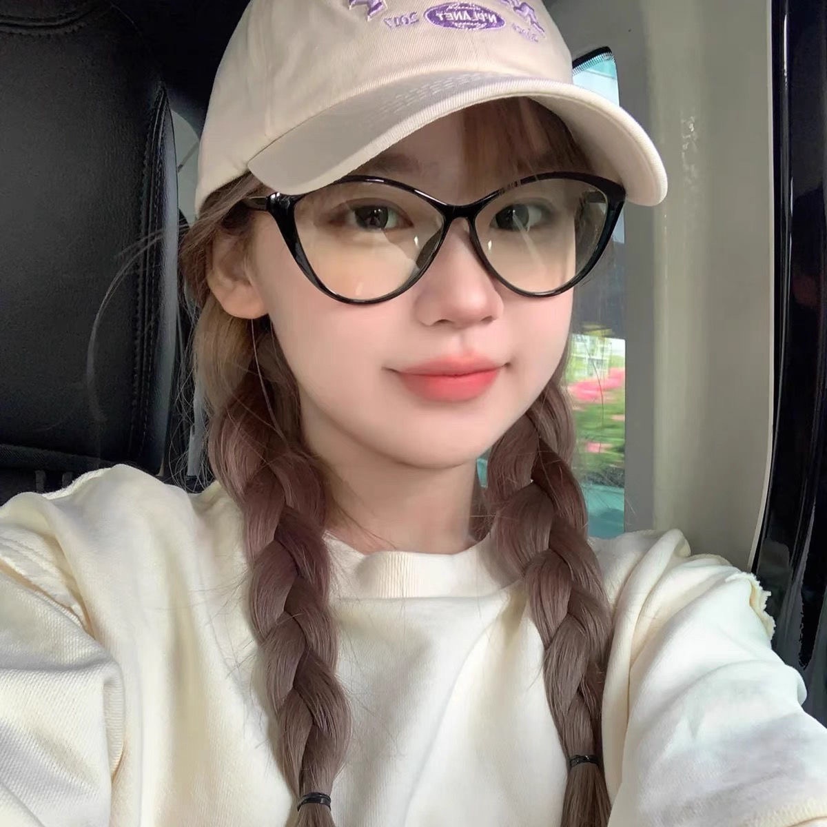 复古猫眼黑框细边素颜神器大脸显瘦超轻近视眼镜女方圆脸欧美镜框