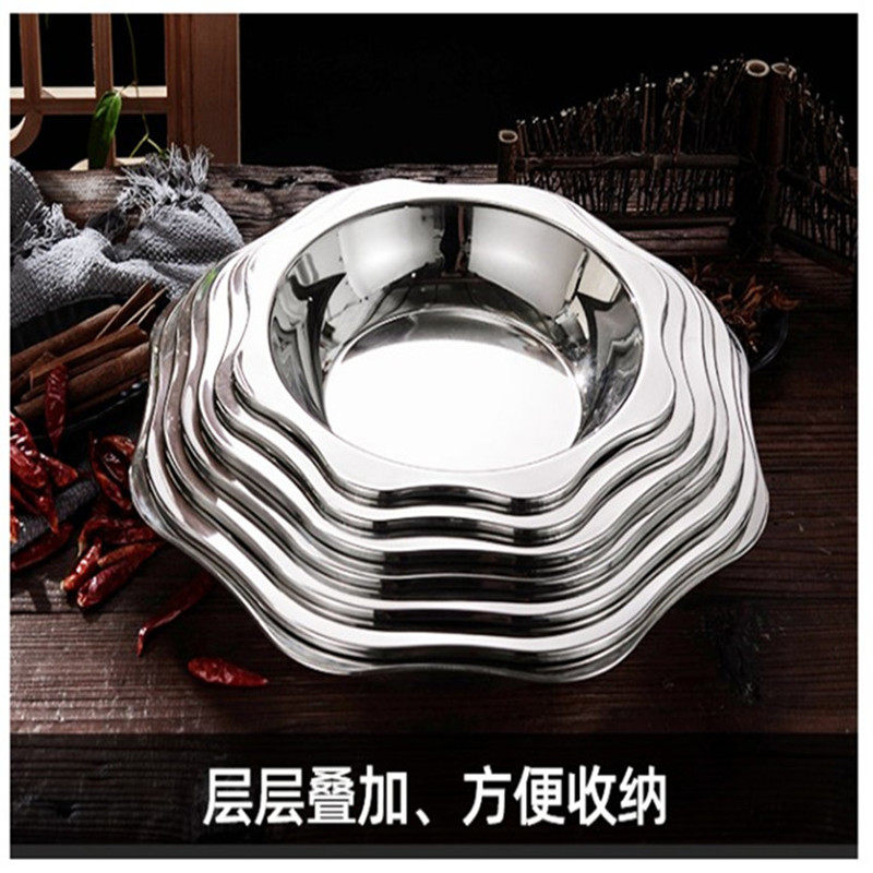 不锈钢八角小龙虾盘专用加厚盆太阳盆麻辣火锅锅盆特浅龙虾盘干锅,餐饮具,盆,淘宝优惠券,粉丝福利购,淘宝优惠卷