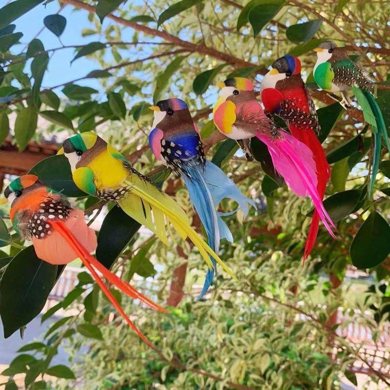 仿真小鸟羽毛彩色喜鹊摆件花园庭院墙壁花草幼儿园布场婚庆装饰,家居饰品,户外/庭院摆件,淘宝优惠券,粉丝福利购,淘宝优惠卷