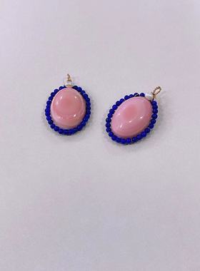 珠宝女皇贝椭圆形编制包金吊坠