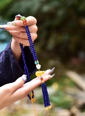 珠宝俄料蜜蜡葫芦吊坠天河石项链