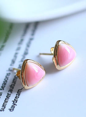 女皇贝耳钉银镀金珠宝