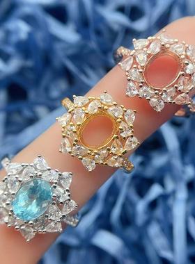 店内多款彩宝戒指银饰空托