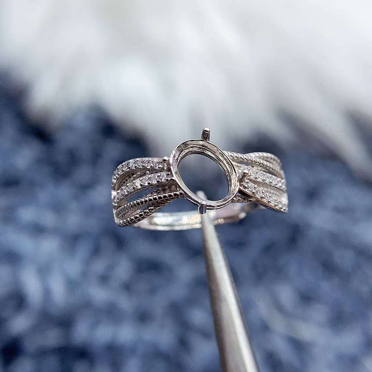 s925银托工厂戒指空托款式多尺寸