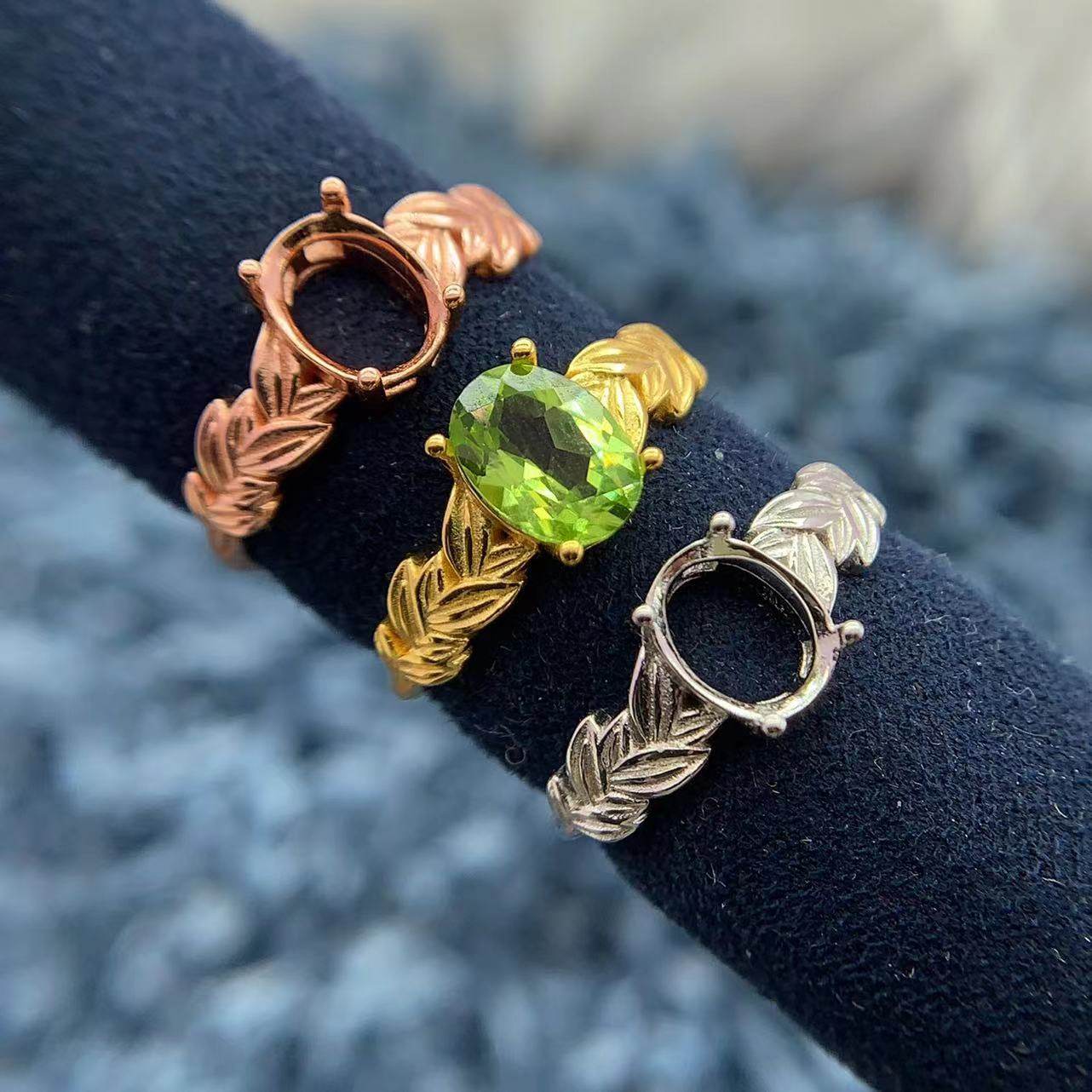 S925银戒指空托时尚精致气质百搭