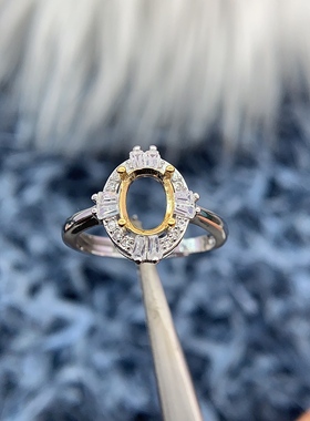 S925银戒指空托气质小众轻奢潮流