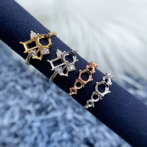 s925银托工厂戒指空托款式多尺寸