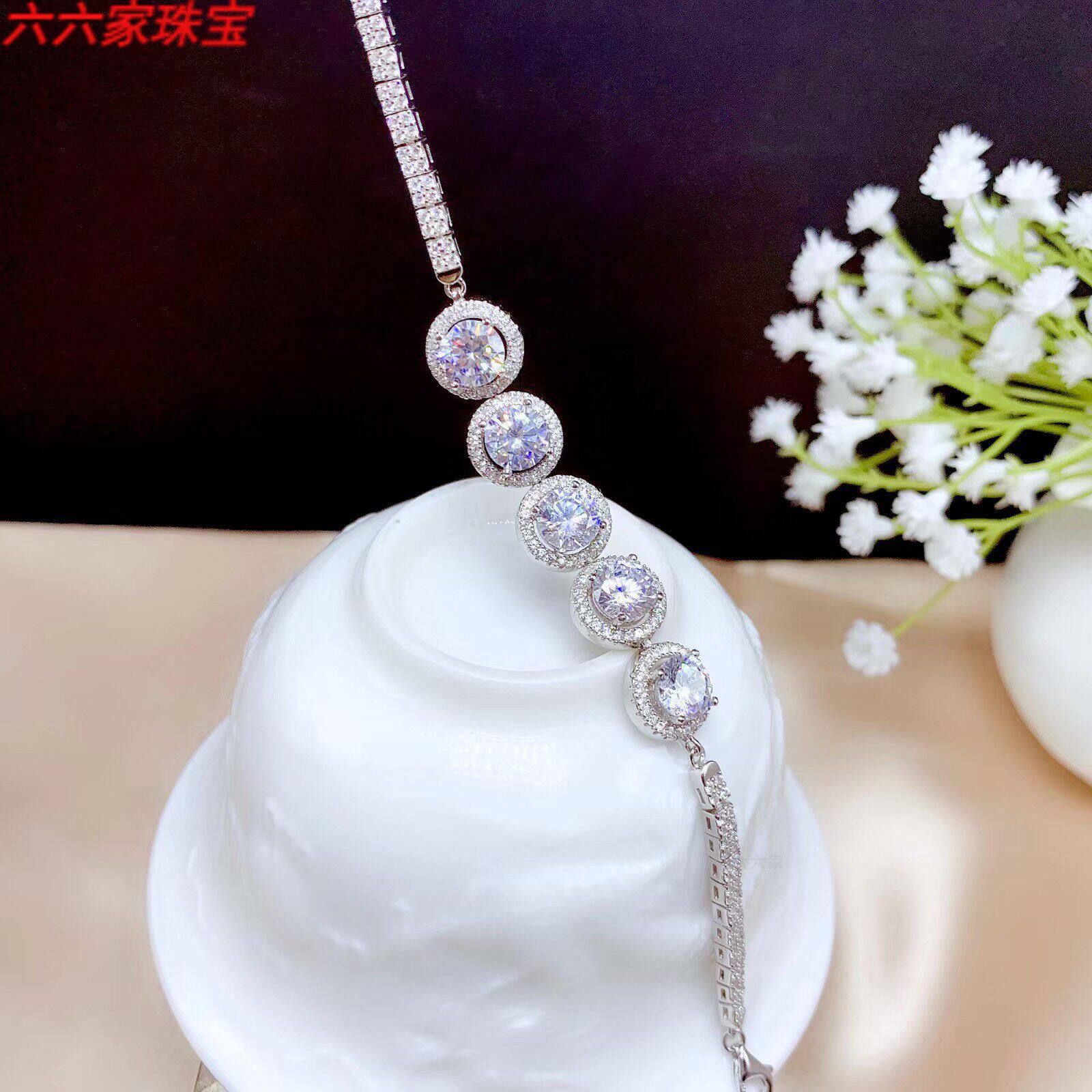 纯银925银一克拉莫桑diy莫桑钻石