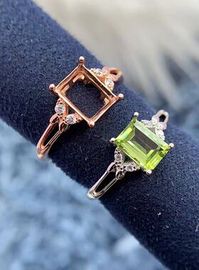 S925银戒指空托简单精致时尚百搭