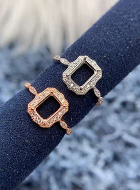 S925银戒指空托气质小众时尚高级