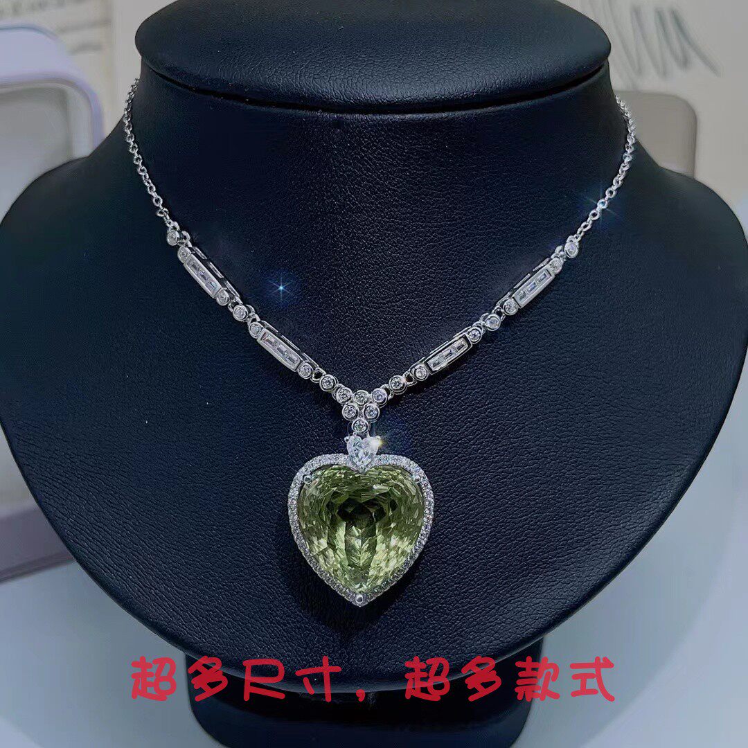 S925银锁骨链奢华大尺寸项链坠
