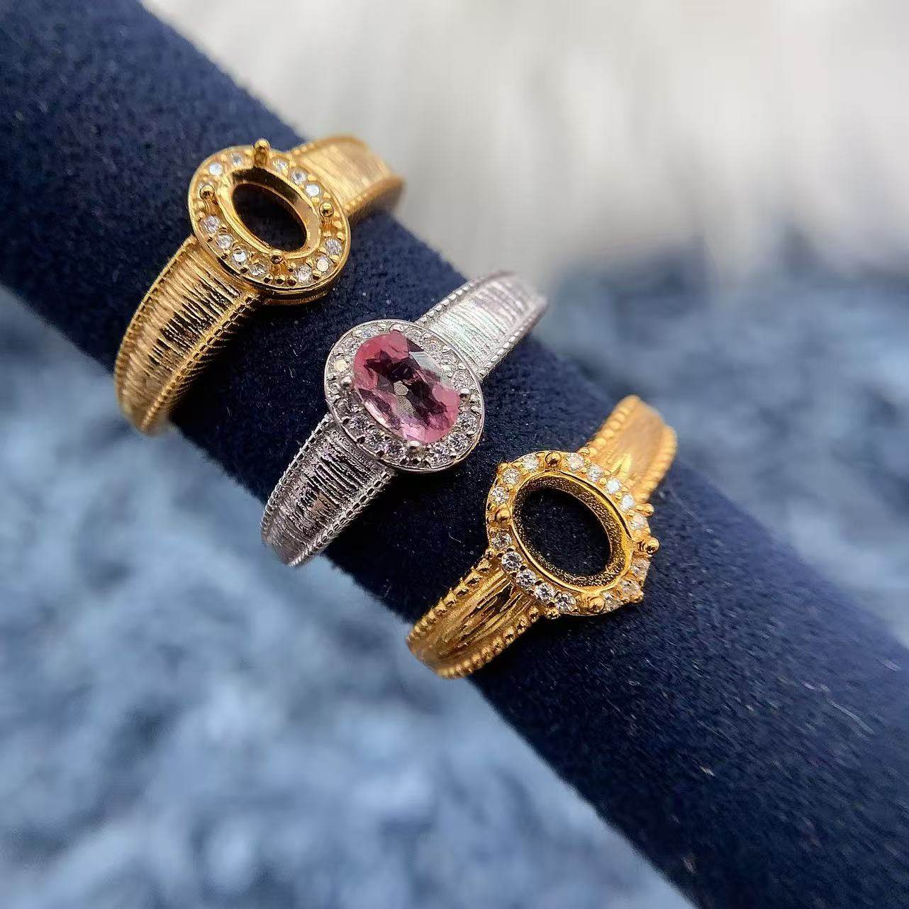 s925纯银戒指空托椭圆形4*6/5*7mm时尚复古拉丝工艺个性戒指空托,饰品/流行首饰/时尚饰品新,戒指/指环,淘宝优惠券,粉丝福利购,淘宝优惠卷