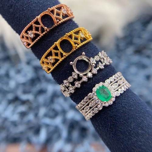 S925银戒指空托气质高级小众百搭