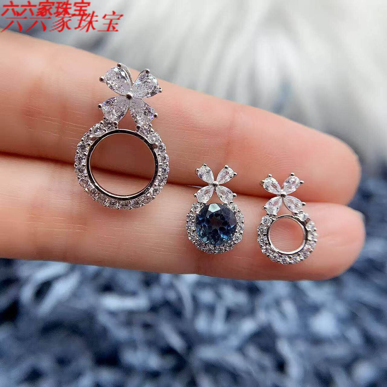 s925银托工厂吊坠空托款式多尺寸