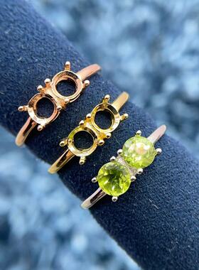 新款S925纯银戒指空托5*5双石款