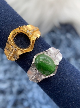 S925银戒指空托气质时尚轻奢高级