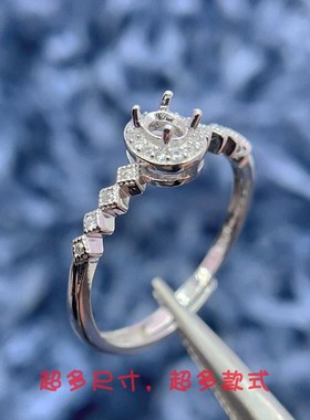 银托工厂S925银戒指空托3*4mm