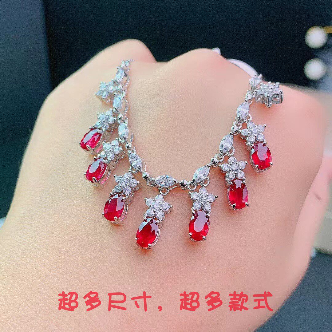 私人定制高端红宝石项链新娘礼物