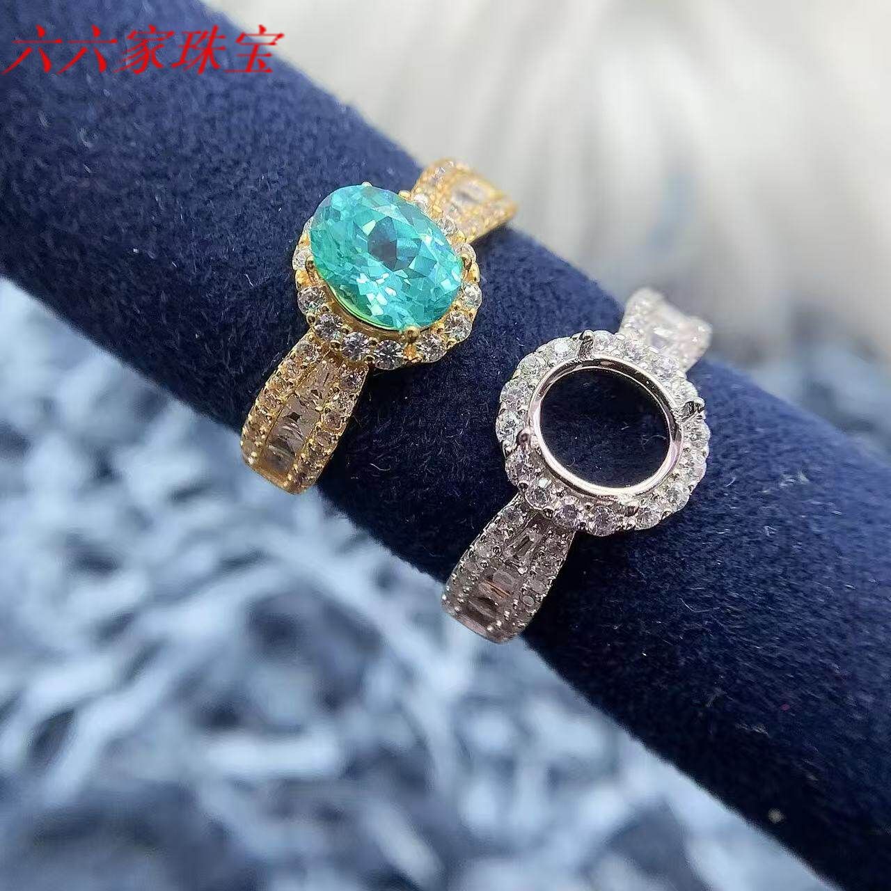 S925银托工厂戒指空托多尺寸精工图片