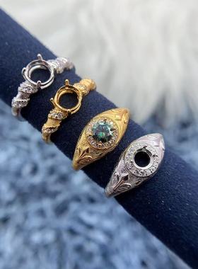 s925银托工厂戒指空托款式多尺寸