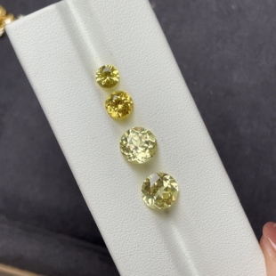 培育黄蓝宝圆形5*5/6*6mm 精品加工配石 饰品镶嵌可定制彩宝裸石