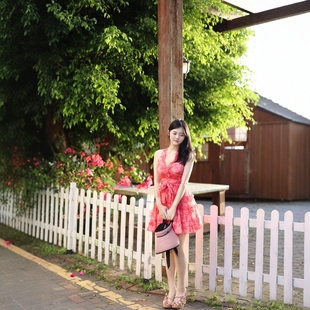 风花月 天然100%砂洗高支精仿苎麻裙 度假系列