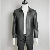 陆堡海宁男士 皮衣皮夹克外套翻领短款 头层绵羊皮商务休闲真皮夹克