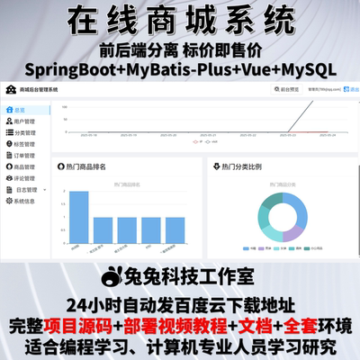 在线商城管理系统 java springboot vue3 电子商城 源代码 文档