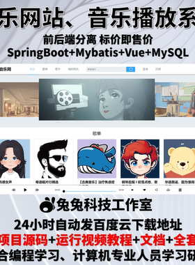 音乐系统 播放器 音乐管理 java springboot vue 万字文档+源码