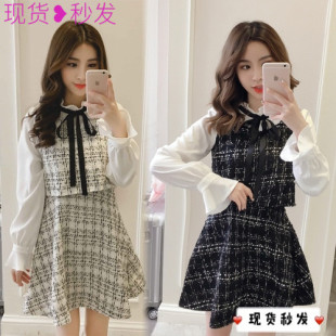 娇小女生2022秋冬新款显高连衣裙140cm155cm小个子女装矮个子搭配