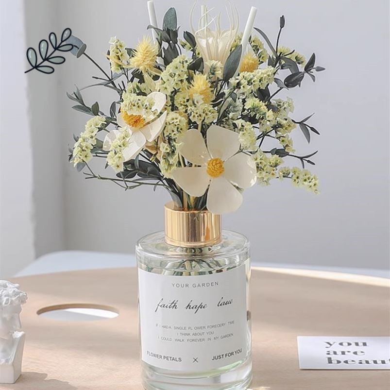 永生花干花无火香薰风花束室内持久留香卧室精油香氛摆件装饰