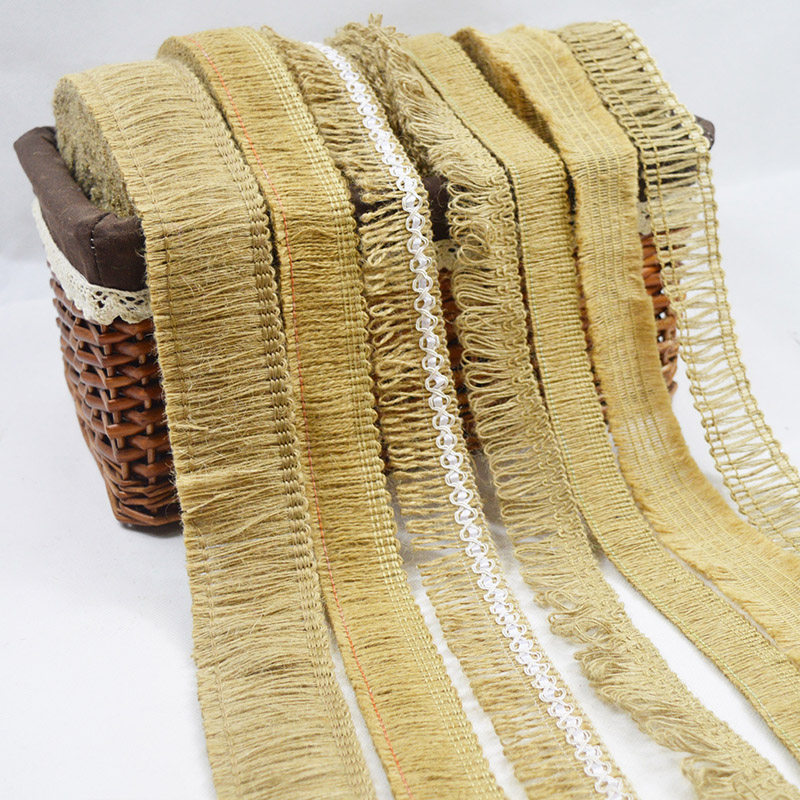 黄麻花边排须排苏流须流苏diy手工装饰花边辅料服装窗帘沙发蕾丝