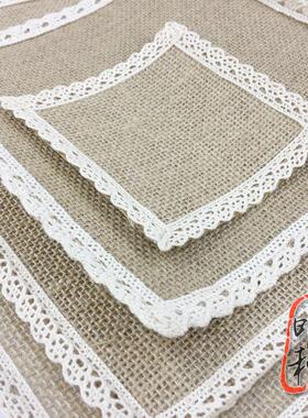 10|20|30|40cm酒店餐馆咖啡馆餐饮用黄麻布餐垫盘垫碗垫杯垫子