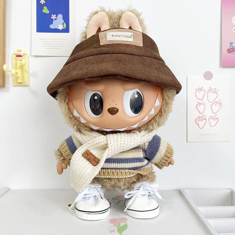 38cm拉布布娃衣搪胶毛绒娃娃衣服着替Labubu 公仔着替汉服裙套装