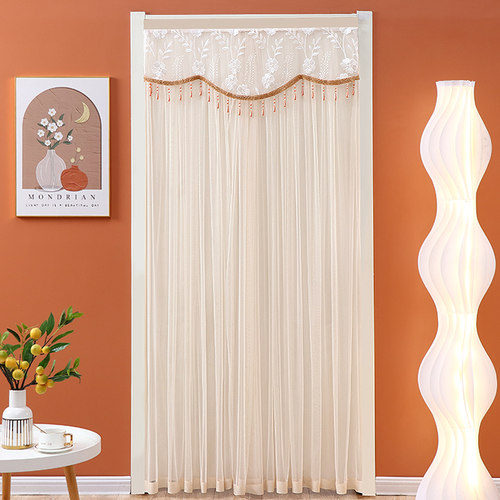 纱布防蚊虫不透人门帘免打孔