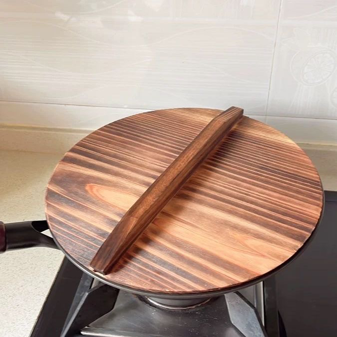 24cm大肚锅盖子家用炒菜实木锅盖木锅盖铁锅盖子杉木盖子清仓处理