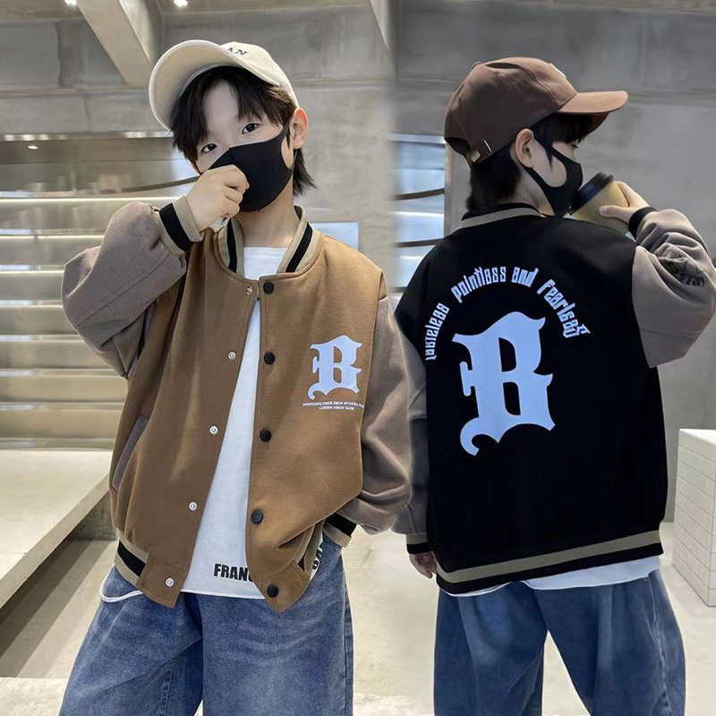 巴拉可儿秋潮范字母棒球服衣外套