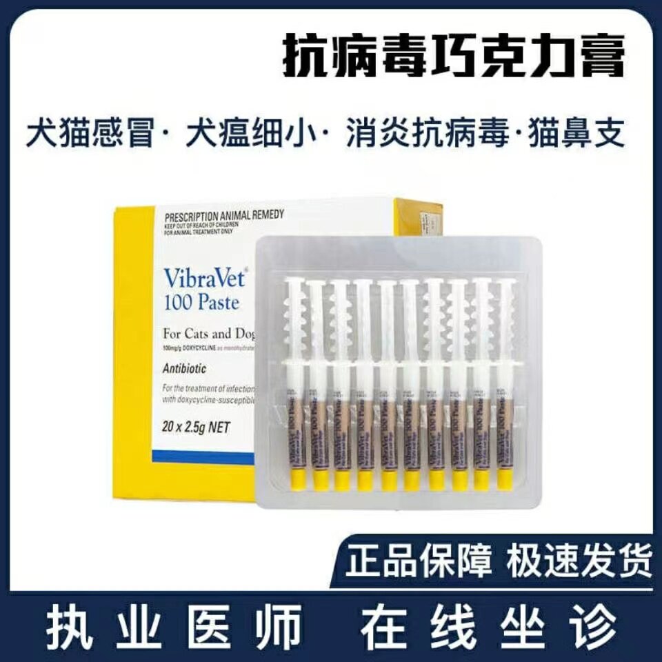 辉瑞巧克力膏猫狗感冒消炎膏猫鼻支杯状病毒喷嚏呼吸道感染营养膏