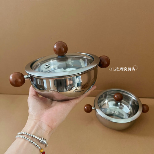 泡面碗带手柄304不锈钢可加热