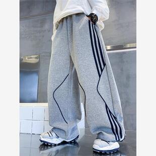 2025新款 儿童运动直筒加绒裤 中大童冬季 男孩秋装 子 款 男童秋冬卫裤