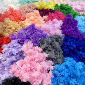 配饰材料 饰婚纱礼服立体120D雪纺花朵服装 包邮 雪纺花边DIY手工装