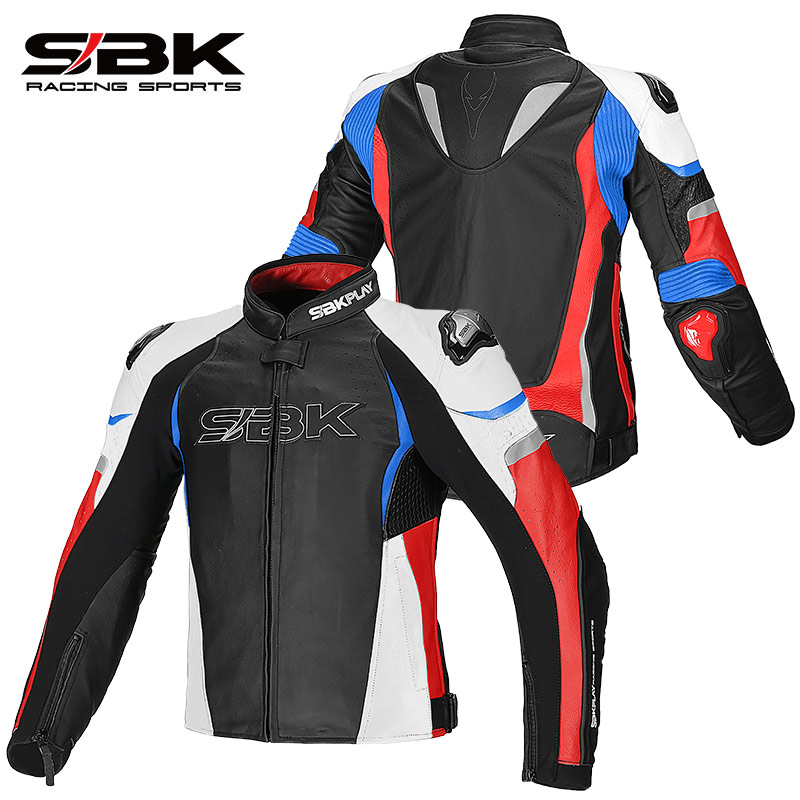 SBK骑行服分体皮衣摩托车衣服牛皮夹克机车服赛车装备男骑士四季